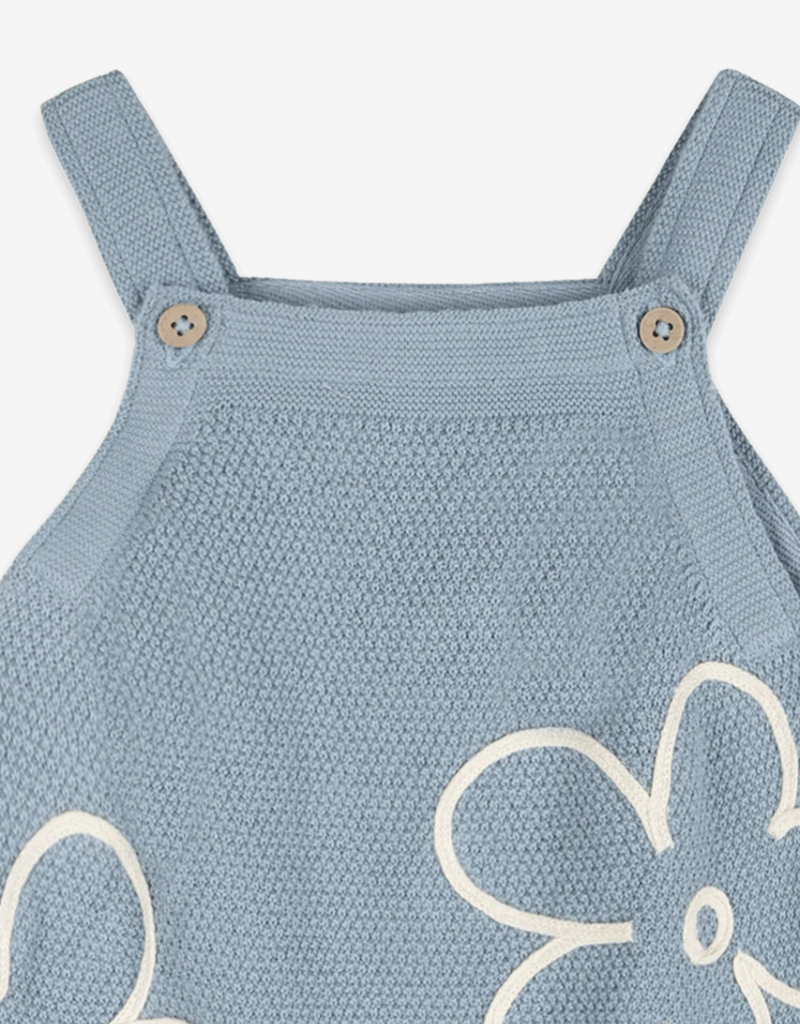 Viverano Wildflower Embr Knit Baby Overall Set Organic Cotton