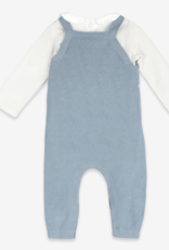 Viverano Wildflower Embr Knit Baby Overall Set Organic Cotton