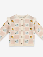 Viverano Mia Bouquet Jacquard Knit Baby Cardigan Organic Cotton