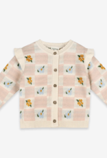 Viverano Mia Bouquet Jacquard Knit Baby Cardigan Organic Cotton