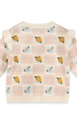 Viverano Mia Bouquet Jacquard Knit Baby Cardigan Organic Cotton
