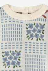 Viverano Floral Bow Jacquard Knit Baby Pullover Organic Cotton