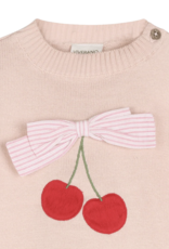 Viverano Cherry Bow Baby Pullover Stripe Pants Organic Cotton
