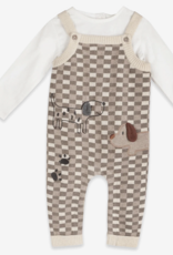 Viverano Check Dog 3D Knit Baby Overall Set Organic Cotton