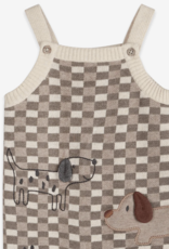 Viverano Check Dog 3D Knit Baby Overall Set Organic Cotton