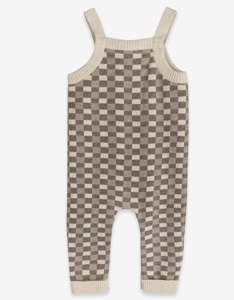 Viverano Check Dog 3D Knit Baby Overall Set Organic Cotton