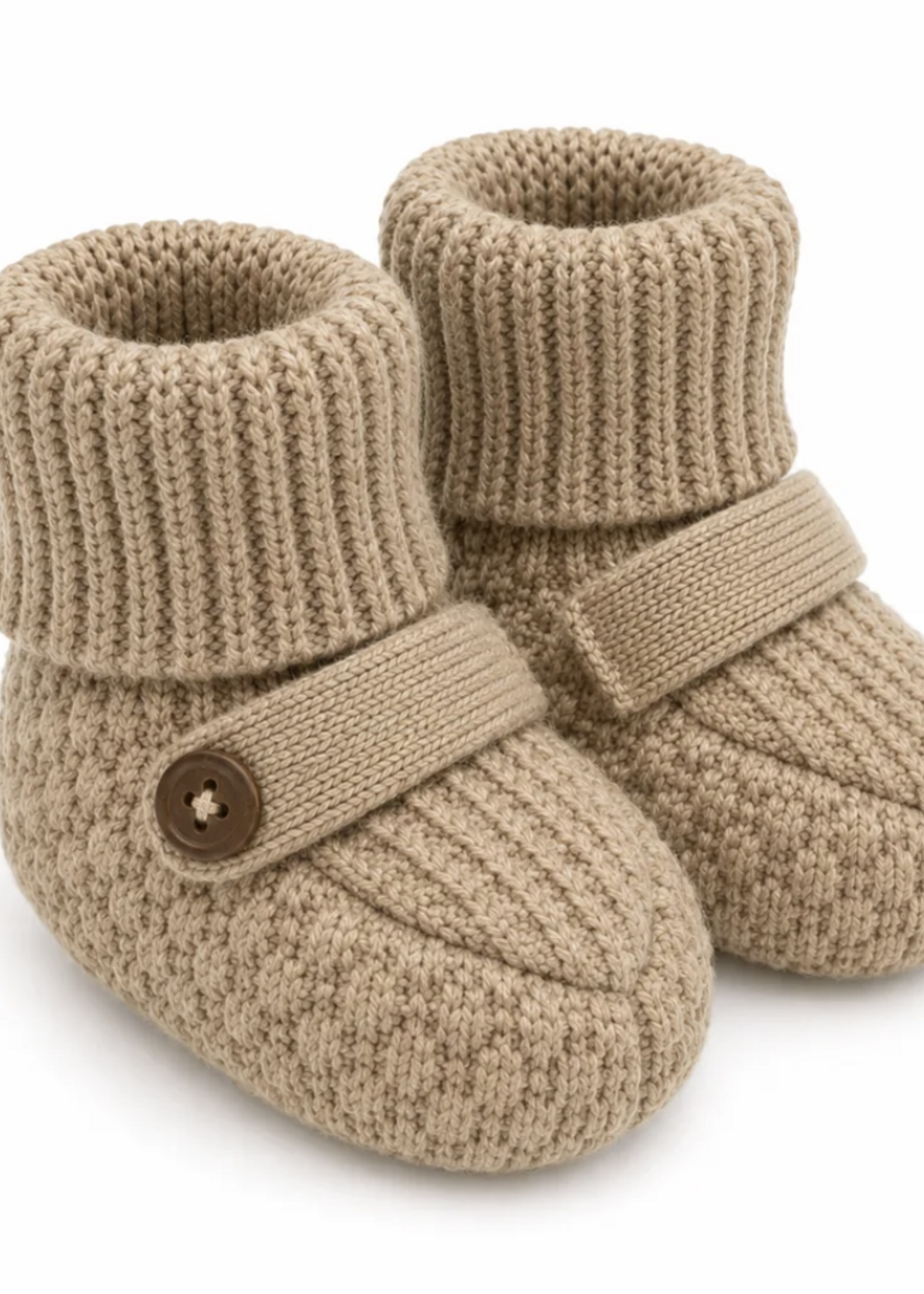 Viverano Milan Earthy Sweater Knit Baby Booties Brown