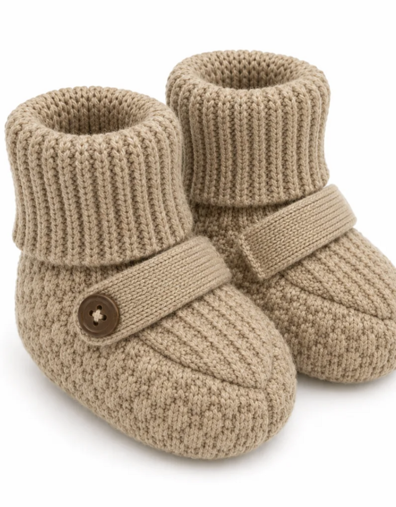 Viverano Milan Earthy Sweater Knit Baby Booties Brown