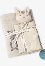 Viverano Bunny Mommy and Me Jacquard Knit Baby Blanket/Lovey Gift Set