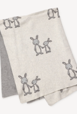 Viverano Bunny Mommy and Me Jacquard Knit Baby Blanket/Lovey Gift Set