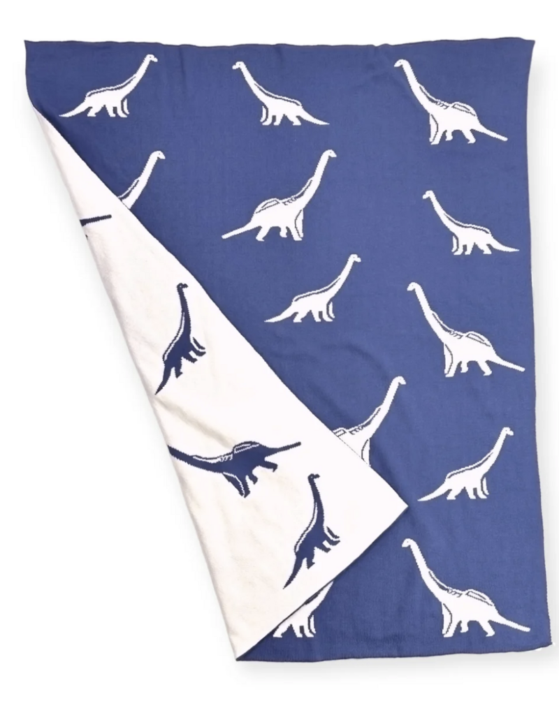 Viverano Dinosaur Organic Cotton Reversible Sweater Knit  Blanket