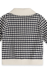 Viverano Leo Textured Knit Polo Pullover Pant Set Navy