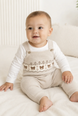 Viverano Bear Fair Isle Knit Baby Overall Set
