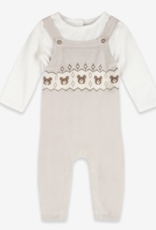 Viverano Bear Fair Isle Knit Baby Overall Set