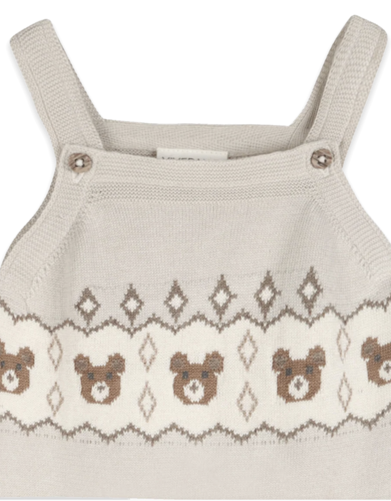 Viverano Bear Fair Isle Knit Baby Overall Set