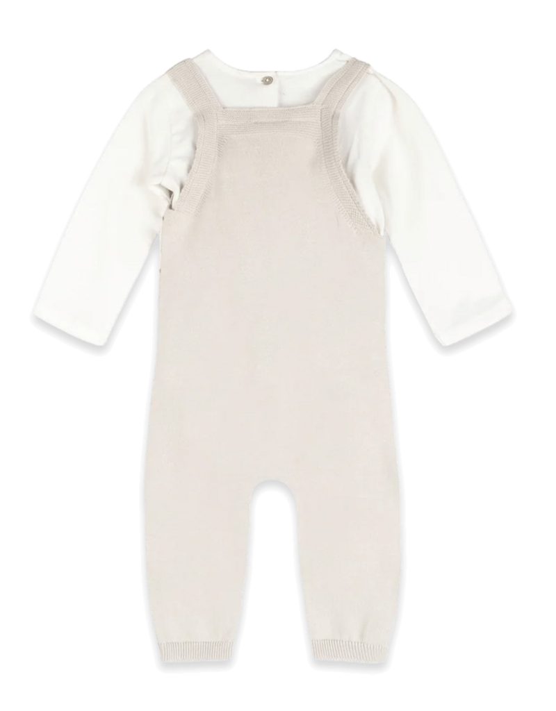 Viverano Bear Fair Isle Knit Baby Overall Set