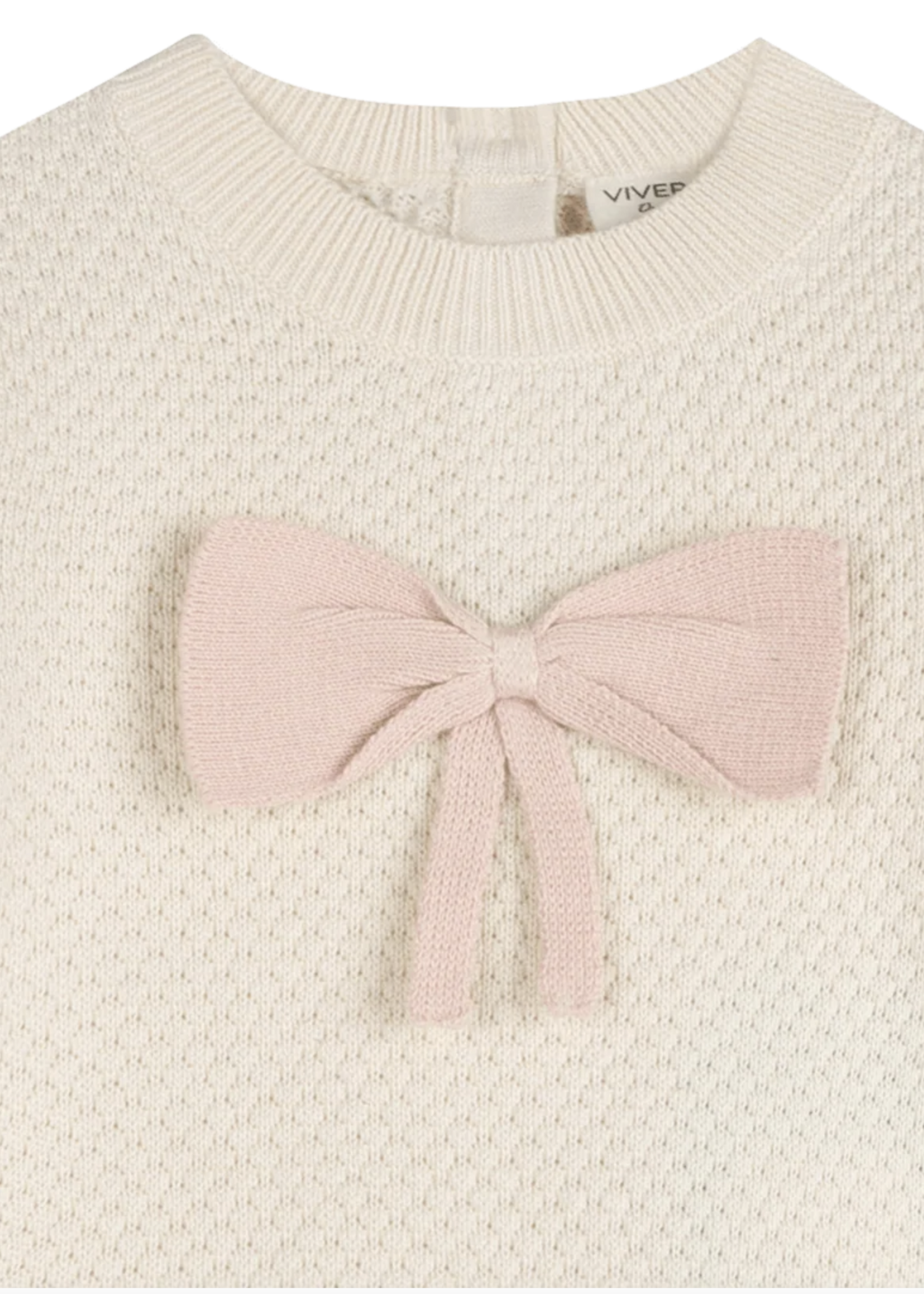 Viverano Ella Bow Knit Pullover (Organic Cotton) Ecru