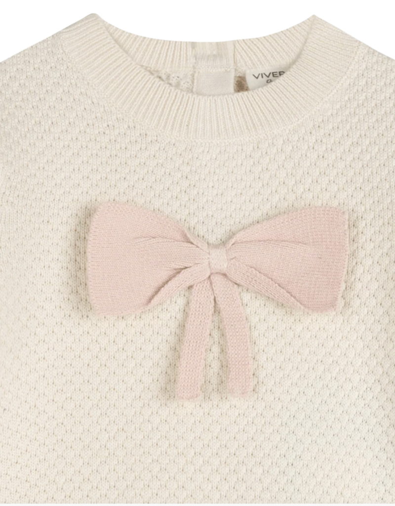 Viverano Ella Bow Knit Pullover (Organic Cotton) Ecru