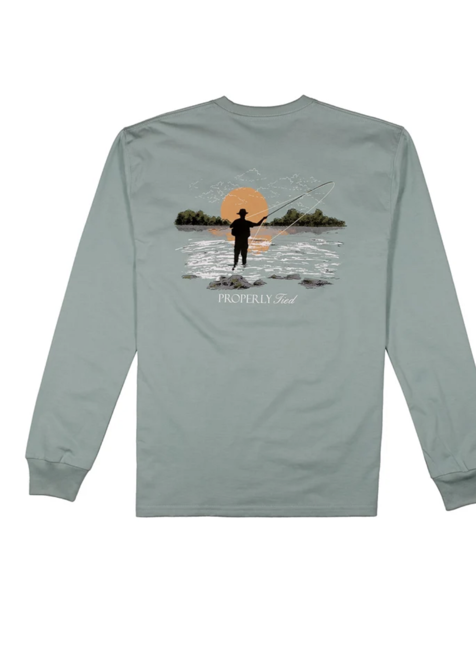 Properly Tied Mens Flying Fishing LS Marine Mist