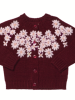 Pink Chicken girls blossom sweater - pink flower embroidery