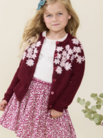Pink Chicken girls blossom sweater - pink flower embroidery