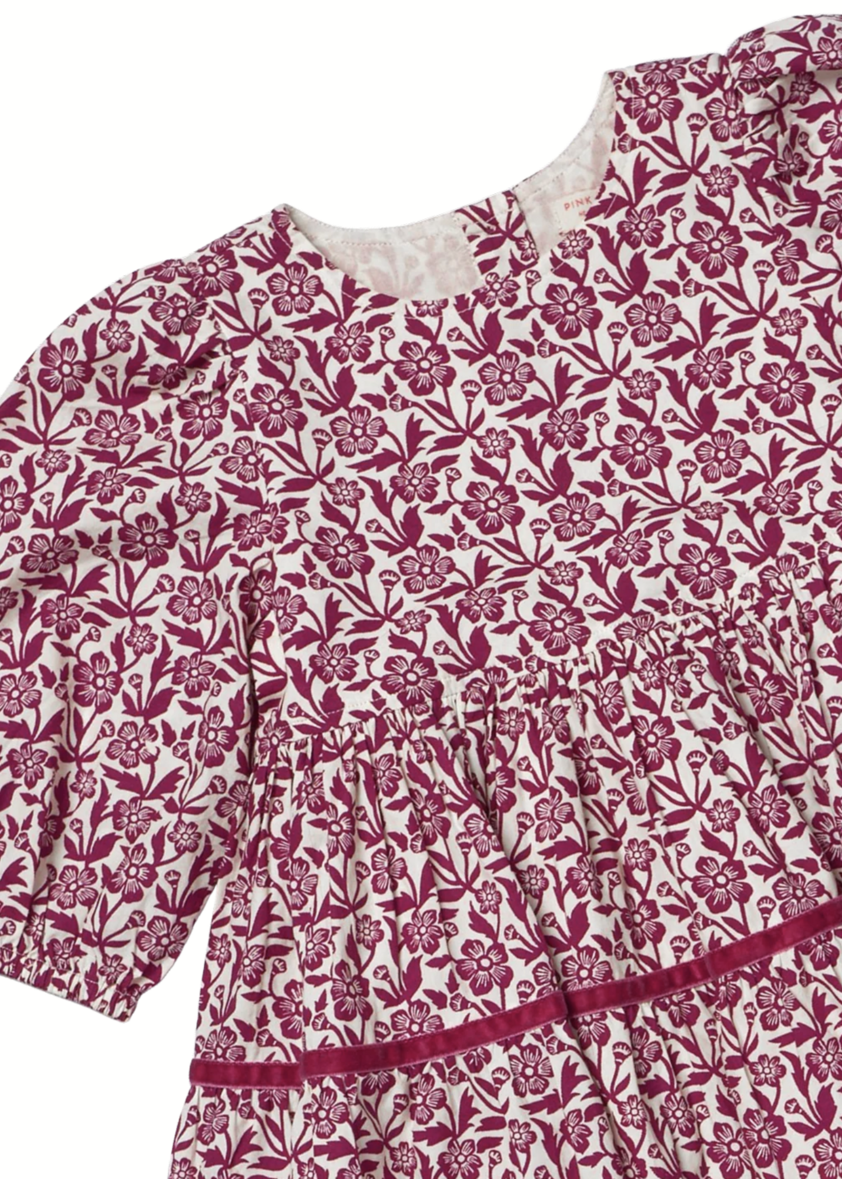Pink Chicken girls maribelle dress - burgundy climbing floral