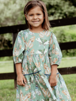 Pink Chicken girls maribelle dress - green butterflies