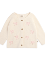 Viverano Zoe Bow Sweater Knit Button Cardigan (Organic Cotton)