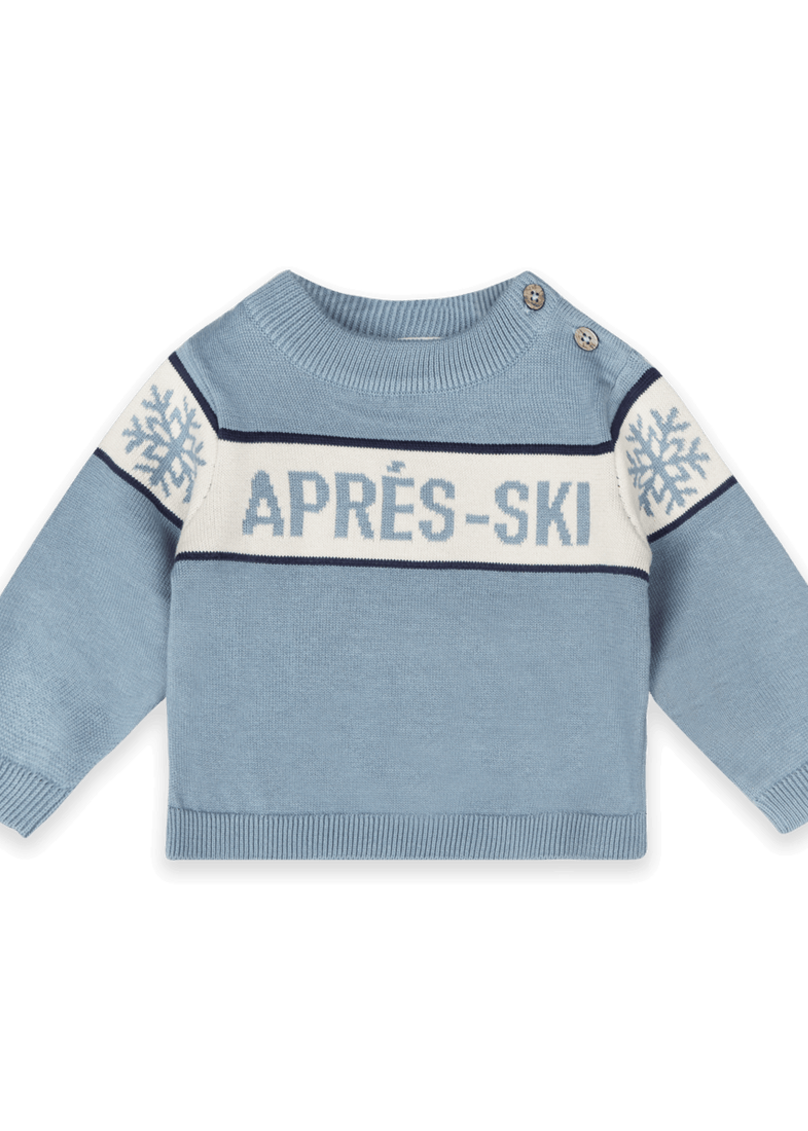 Viverano Apres Ski Knit Wordy Pullover Mineral Blue