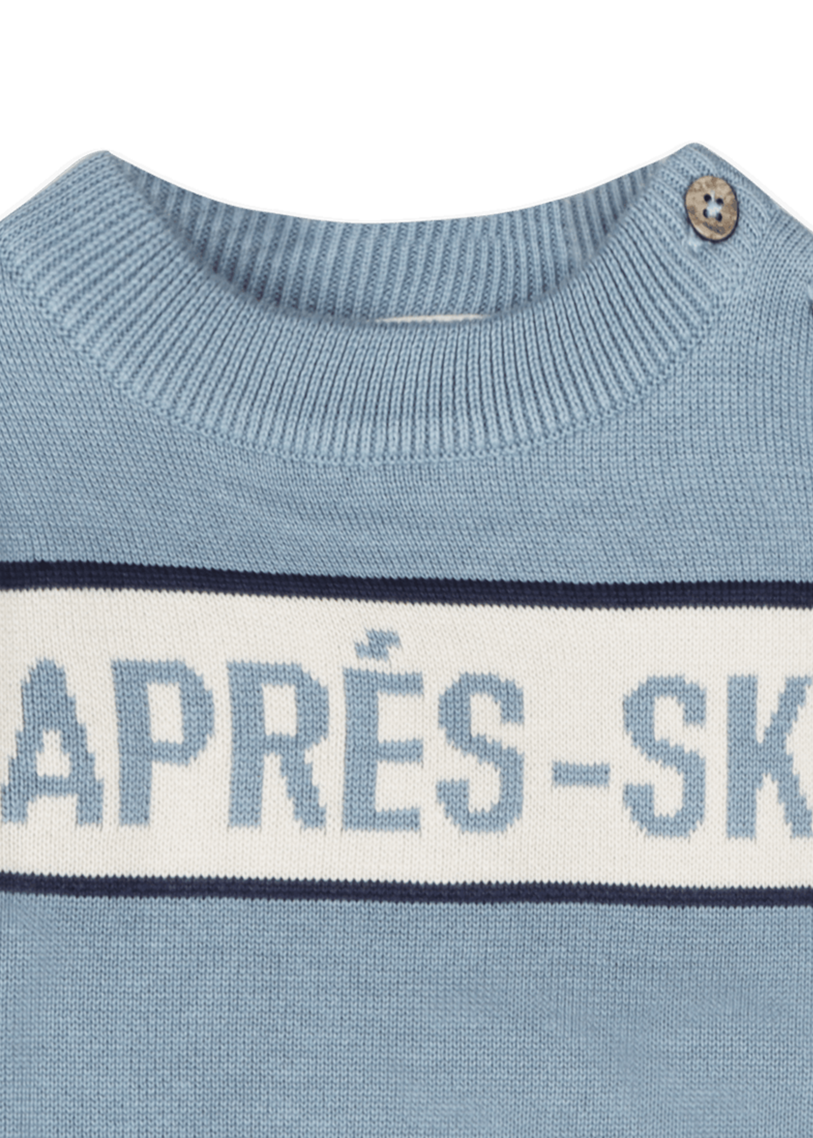 Viverano Apres Ski Knit Wordy Pullover Mineral Blue