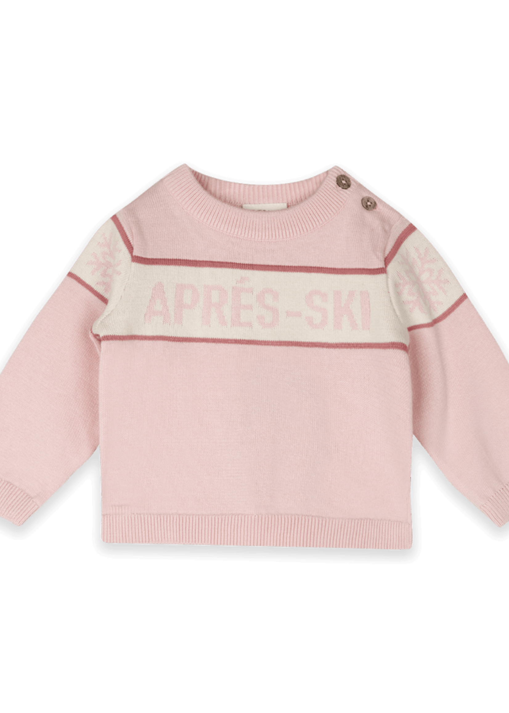 Viverano Apres Ski Knit Wordy Pullover Sweet Pink