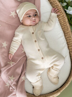 Viverano Milan Knit Pocket Jumpsuit Org Cotton Dove White