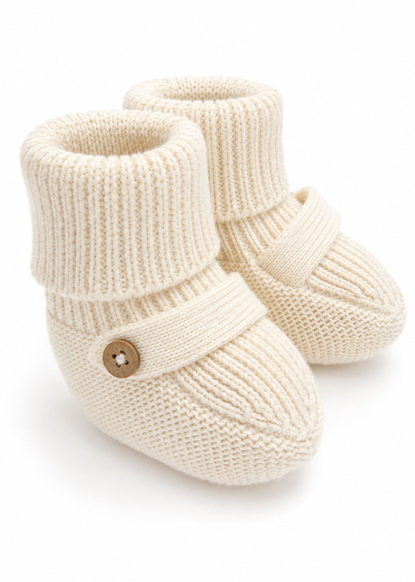 Viverano Milan Knit Cozy Baby Booties Cream