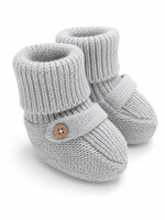 Viverano Milan Knit Cozy Baby Booties Heather Grey