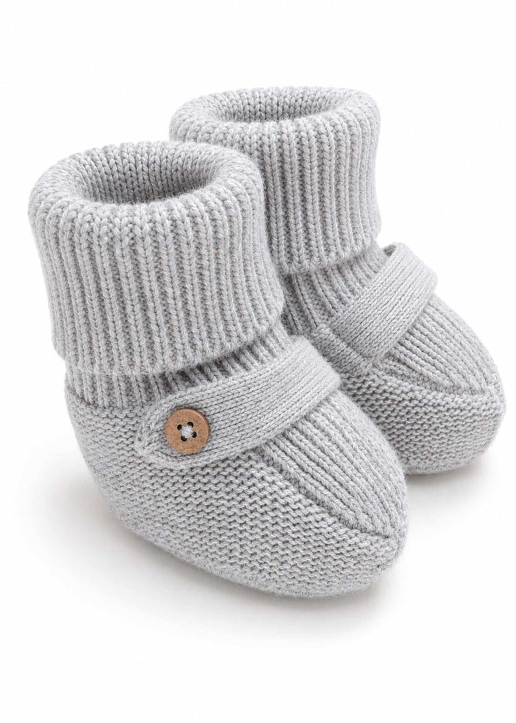 Viverano Milan Knit Cozy Baby Booties Heather Grey