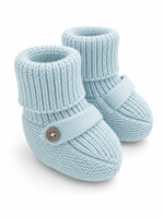 Viverano Milan Earthy Sweater Knit Baby Booties Dusty Blue