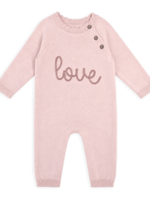 Viverano Love Embroidered Sweater Knit Jumpsuit Blush Pink
