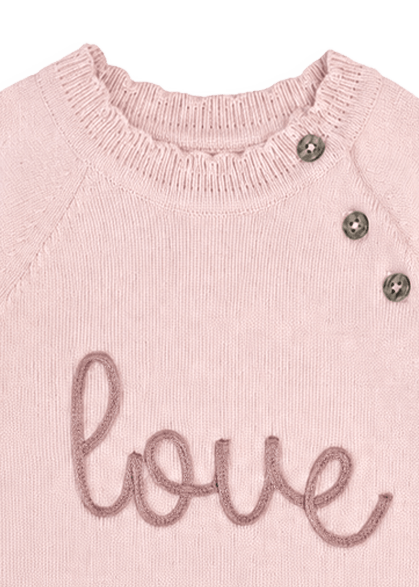 Viverano Love Embroidered Sweater Knit Jumpsuit Blush Pink