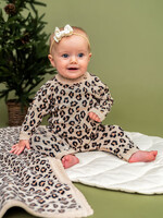 Viverano Leopard Jacquard Knit Baby Jumpsuit