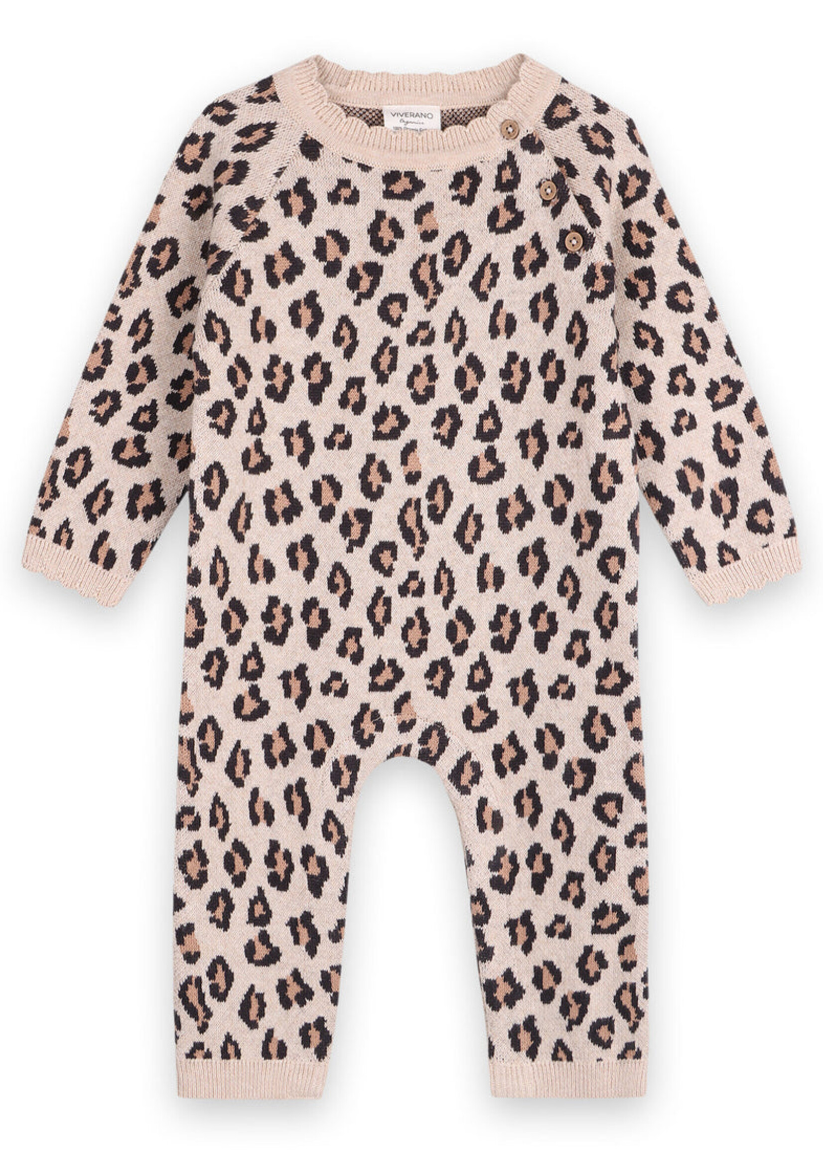 Viverano Leopard Jacquard Knit Baby Jumpsuit