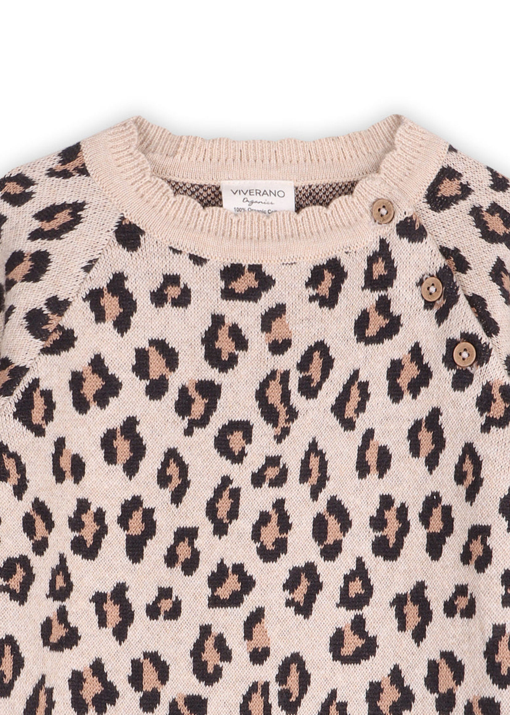 Viverano Leopard Jacquard Knit Baby Jumpsuit