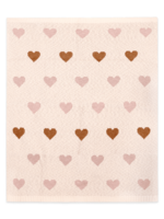 Viverano Loving Hearts Organic Cotton Jacquard Sweater Knit Blanket