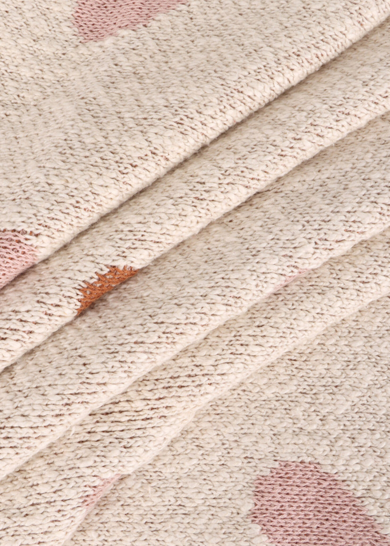 Viverano Loving Hearts Organic Cotton Jacquard Sweater Knit Blanket