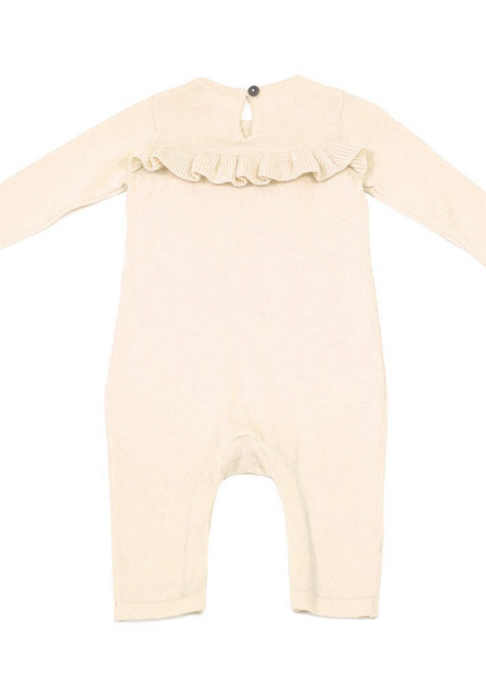 Viverano Milan Ruffle Girl Knit Jumpsuit Coverall Cream