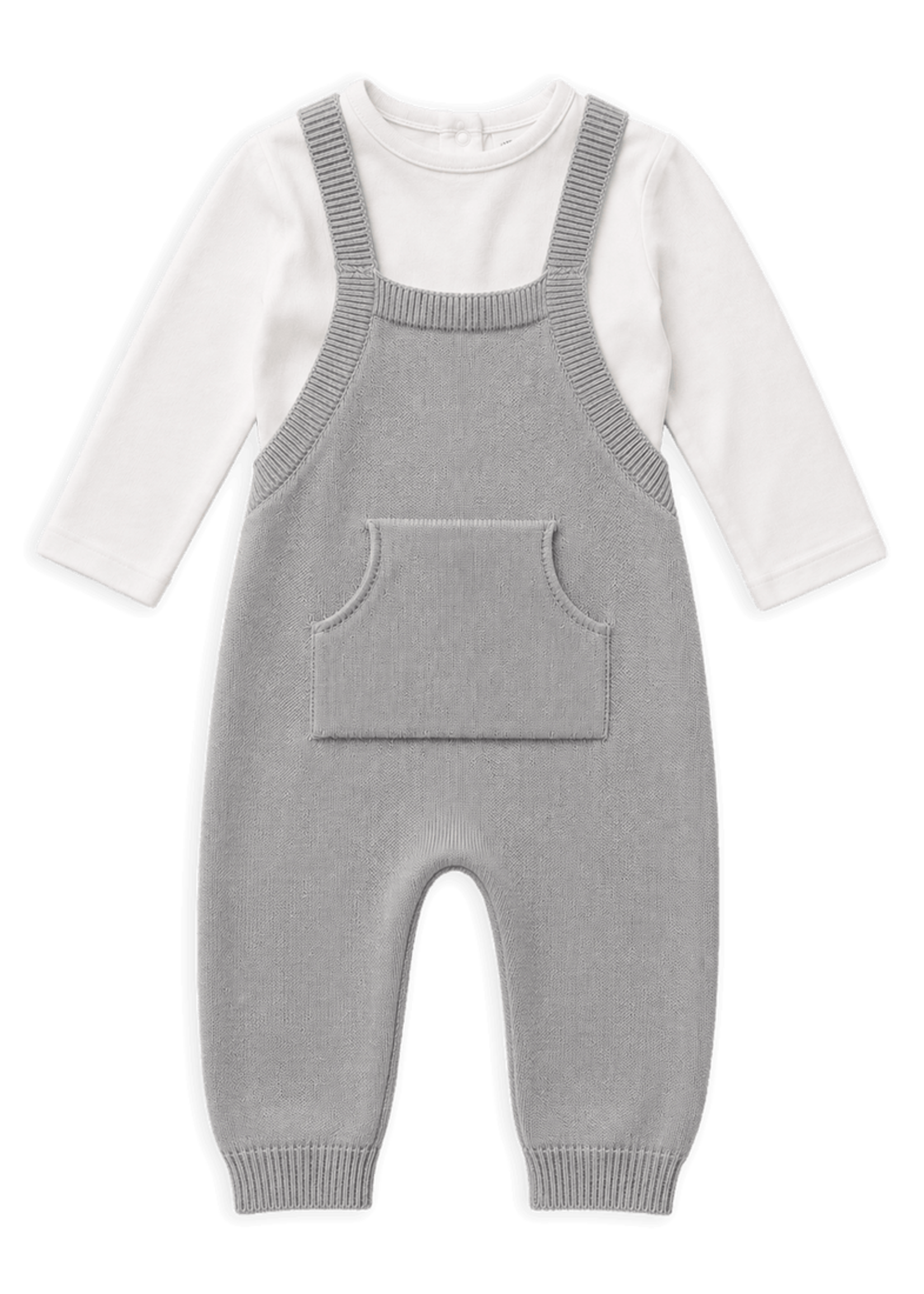 Viverano Milan Knit Kangaroo Pocket Overall Grey