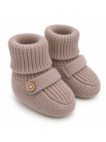 Viverano Classic Knit Baby Booties Shoes Cafe Latte