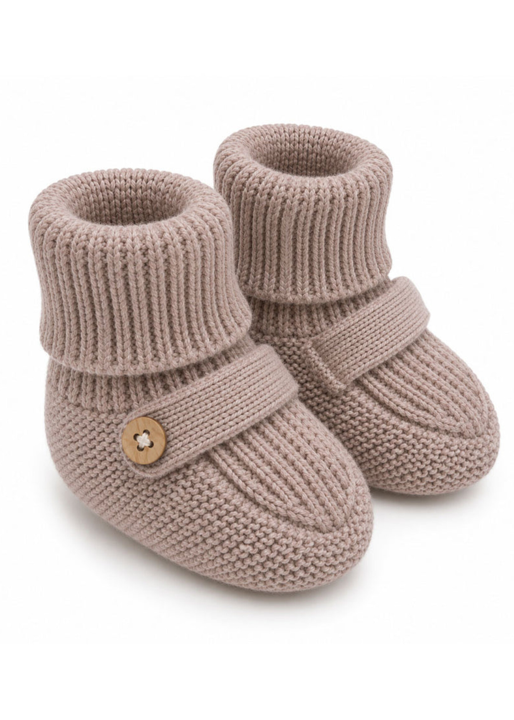 Viverano Classic Knit Baby Booties Shoes Cafe Latte