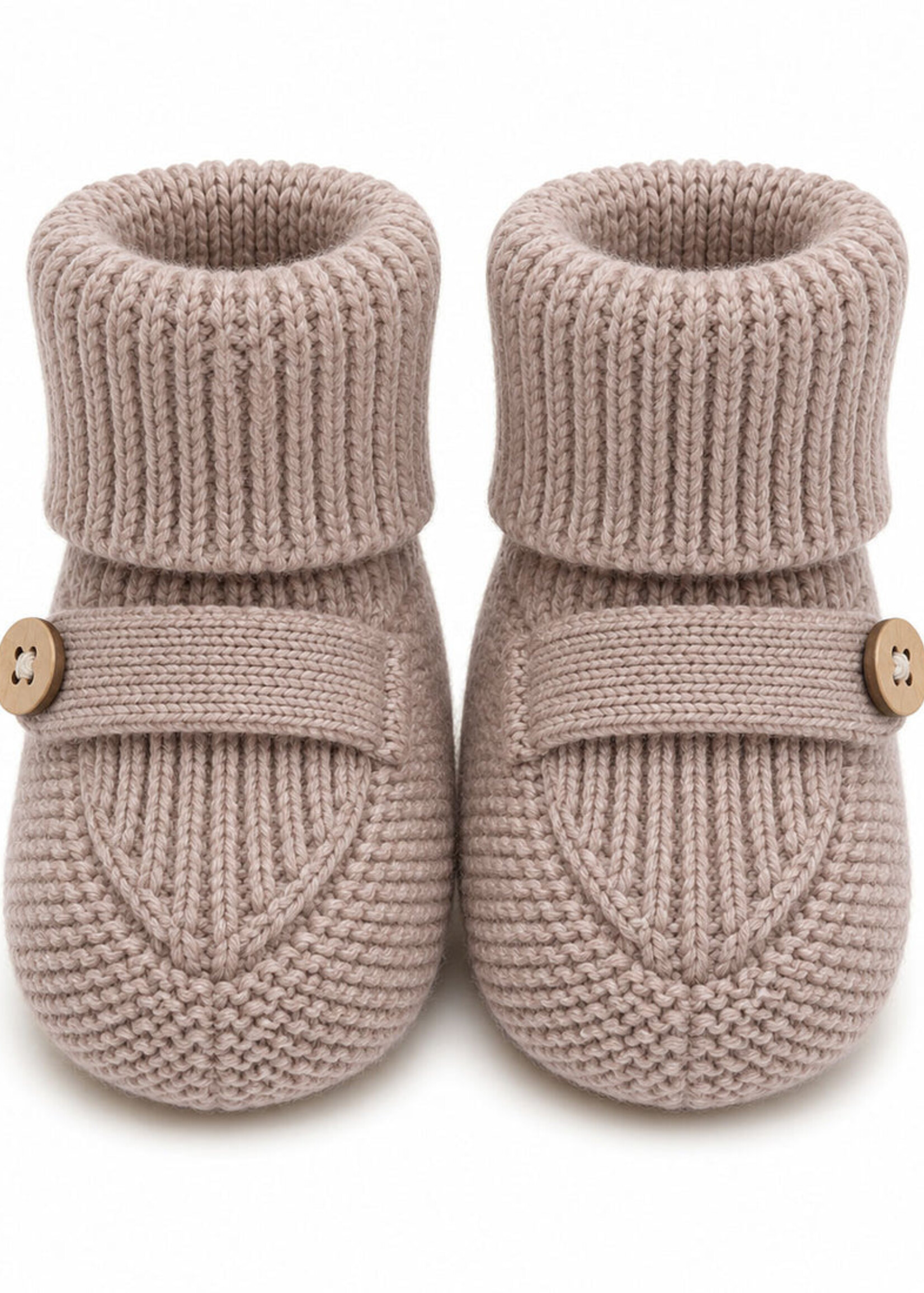 Viverano Classic Knit Baby Booties Shoes Cafe Latte