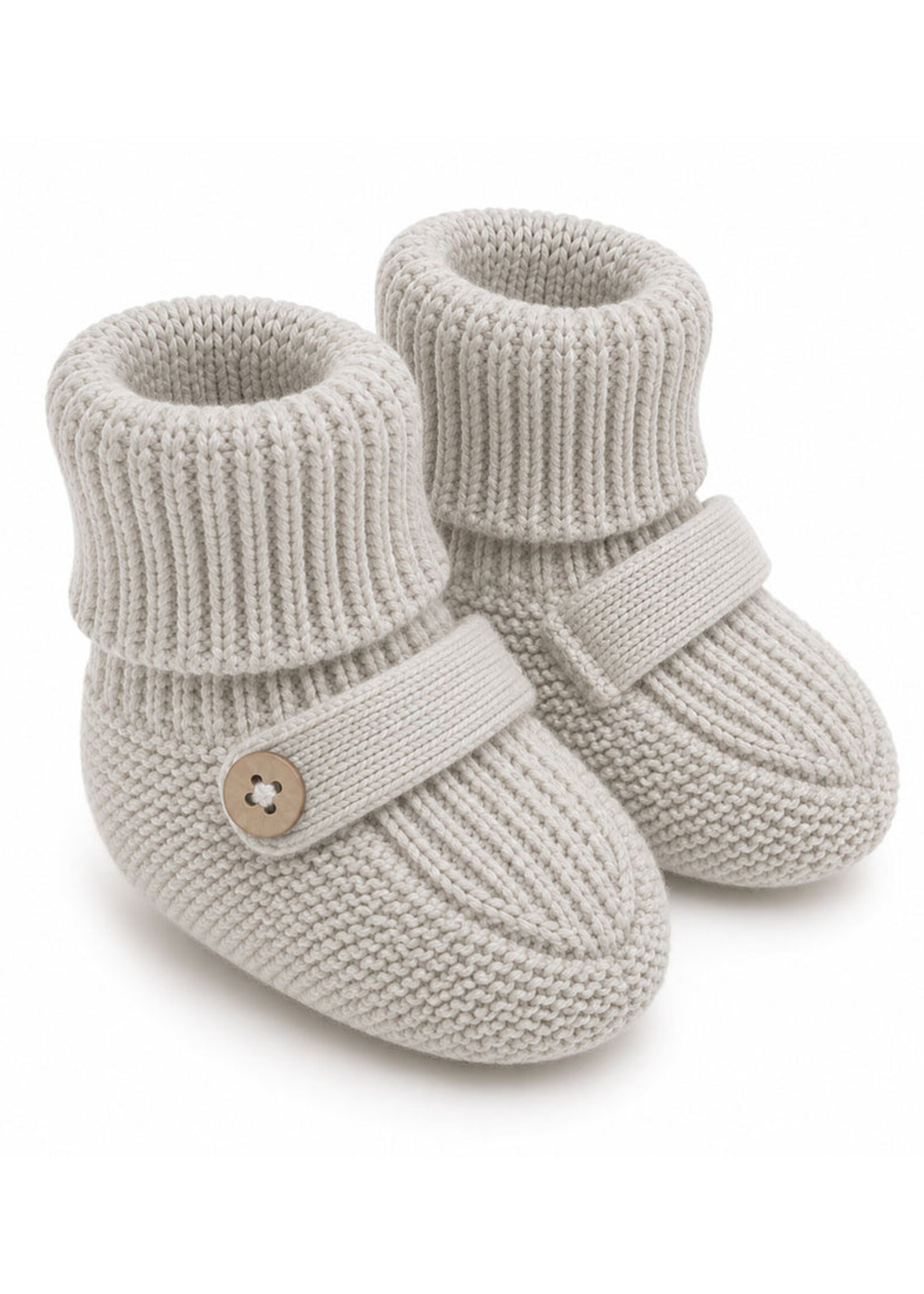 Viverano Classic Knit Baby Booties Shoes Stone