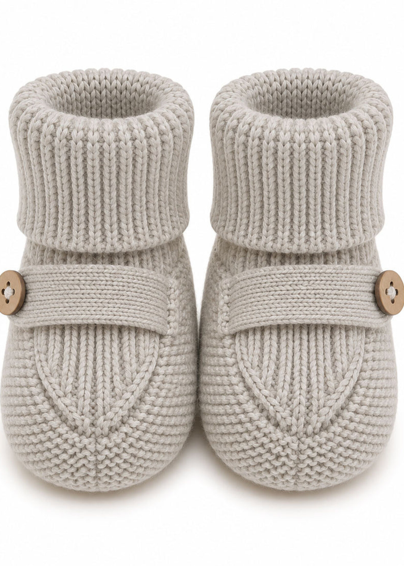 Viverano Classic Knit Baby Booties Shoes Stone